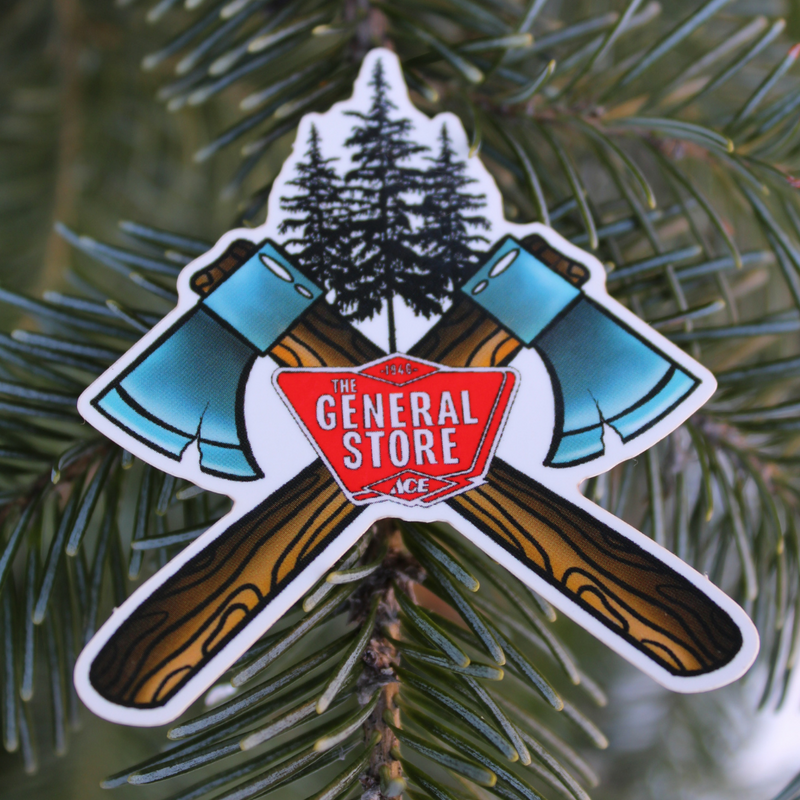 Load image into Gallery viewer, The General Store Crossed Hatchets Sticker
