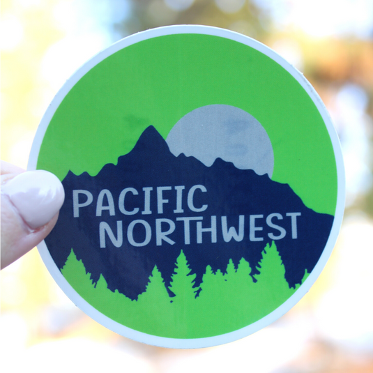 Pacific Northwest Blue Mountains Grey Sun Green Sky Sticker