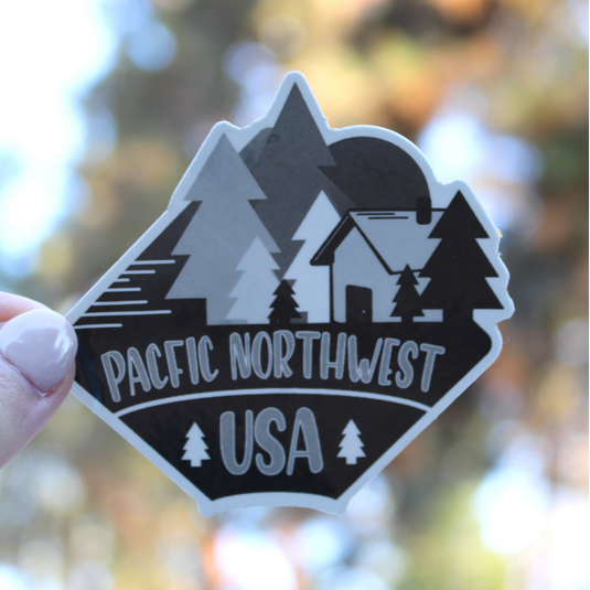 Pacific Northwest USA Cabin Sticker