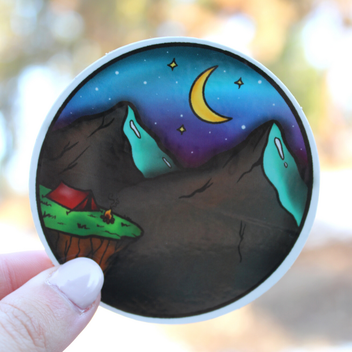 Campsite on a Cliff Sticker