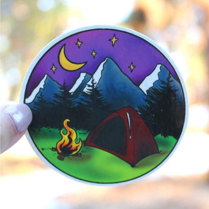 Campsite Scene Sticker