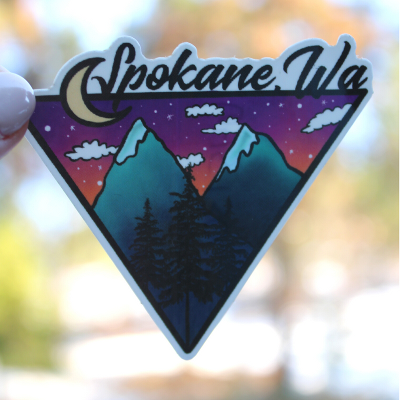 Load image into Gallery viewer, Scenic Spokane Triangle Sticker
