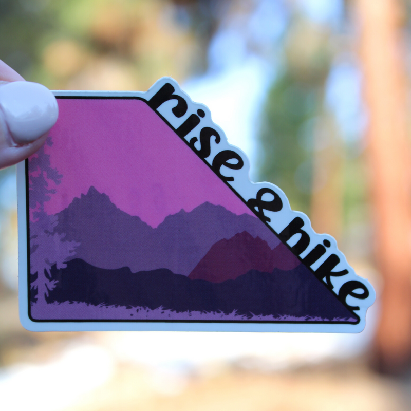 Load image into Gallery viewer, Rise and Hike Pink Angled Sticker
