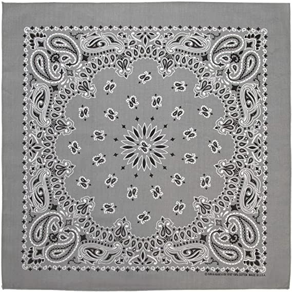 SILVER PAISLEY BANDANA