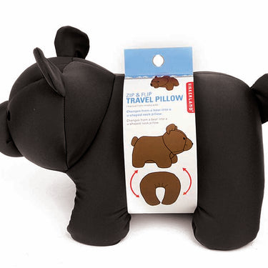 Zip And Flip Bear Head Rest Brown