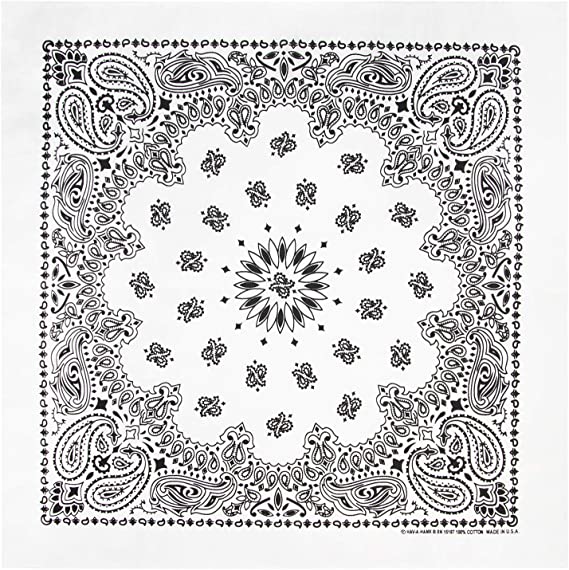 WHITE PAISLEY BANDANA