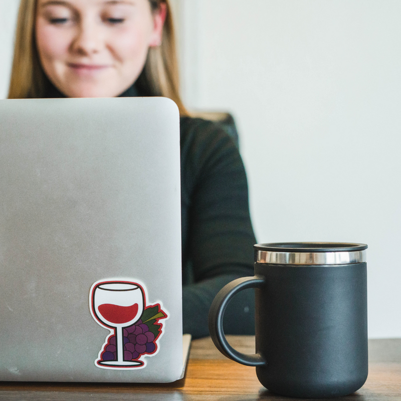 Load image into Gallery viewer, Wine Glass Sticker
