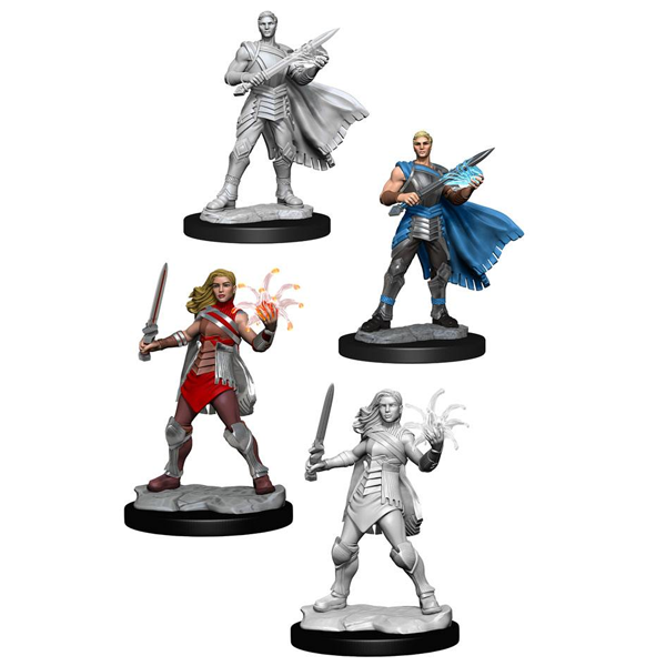 Load image into Gallery viewer, Magic the Gathering Unpainted Miniatures: Rowan Kenrith &amp; Will Kenrith (Fighter, Wizard)
