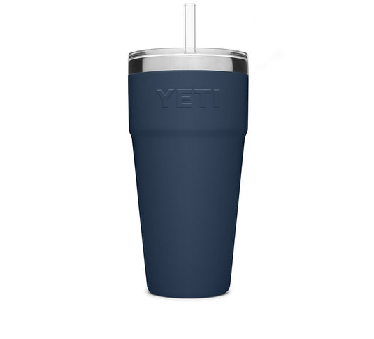 Yeti Rambler 26 oz Stackable Cup with Straw Lid - Navy Blue