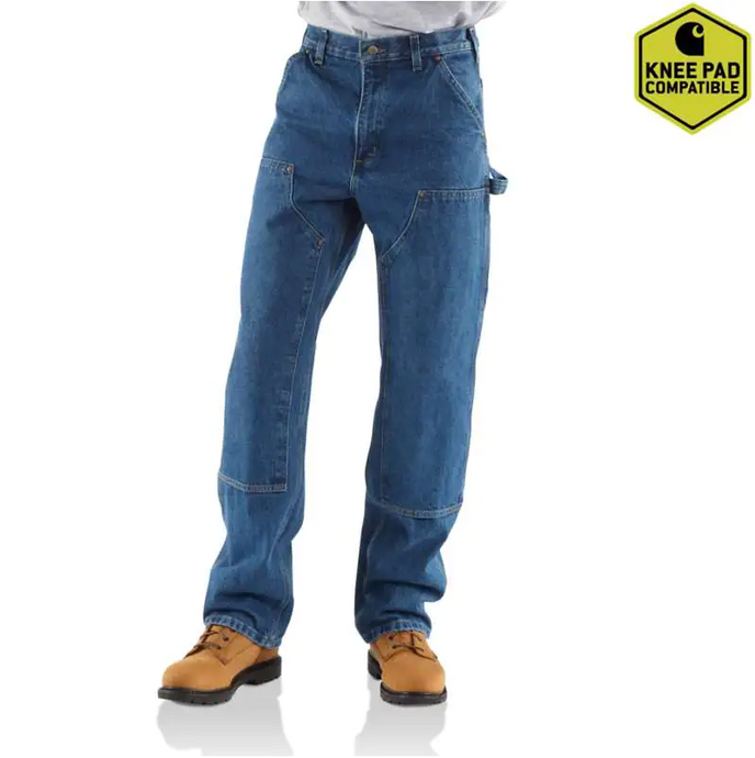 Carhartt B73 - Double Knee Washed Denim Loose Fit Logger Jean