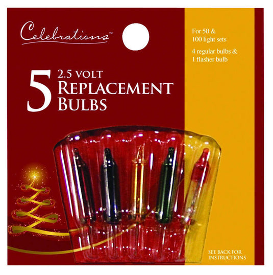 Celebrations Mini Multicolored 5 ct Replacement Christmas Light Bulbs