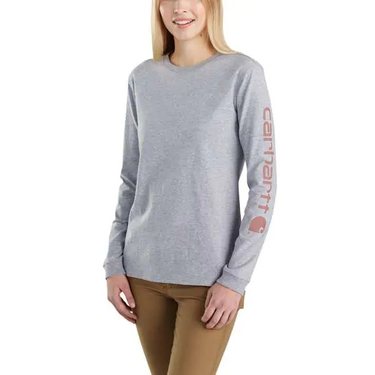 Carhartt Women's Loose Fit Heavyweight Long-Sleeve Logo Sleeve Graphic T-Shirt