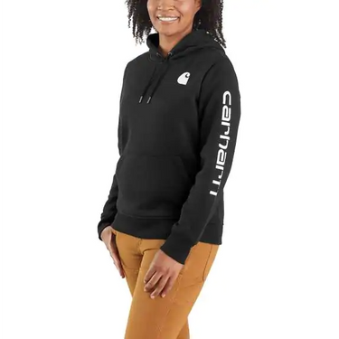 Carhartt Women's Relaxed Fit Midweight Logo Sleeve Graphic Hoodie