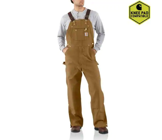 Duck Zip-to-thigh Bib Overall Unlined