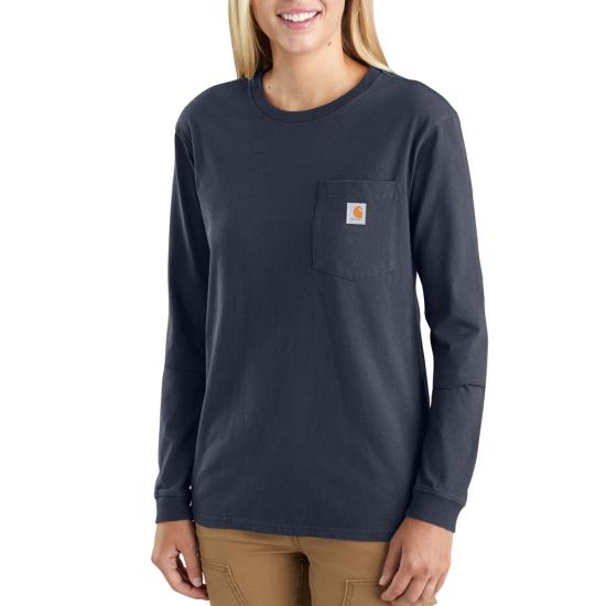 Carhartt' Women's Heavyweight Women at Work Pocket T-Shirt - Earthen Clay Heather L