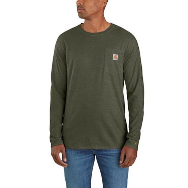 Carhartt Force® Relaxed Fit Long-Sleeve Pocket T-Shirt (Basil Heather) Size 3XL