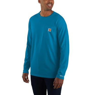 Carhartt Force® Relaxed Fit Long-Sleeve Pocket T-Shirt (Marine Blue) Size XL