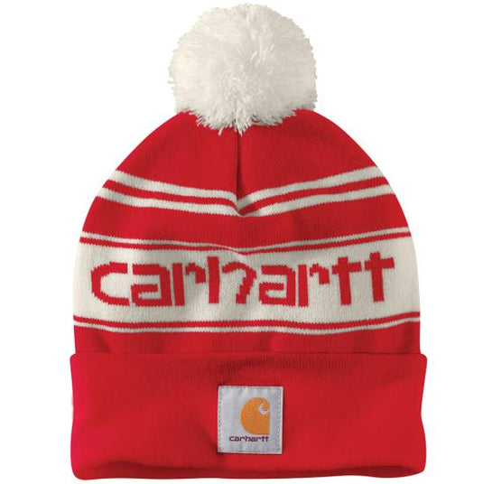 Carhartt 105168 - Knit Pom-Pom Cuffed Logo Beanie