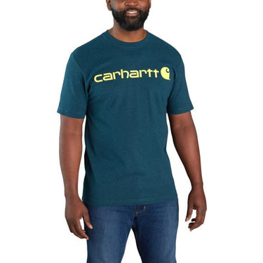 Carhartt Loose Fit Heavyweight Short-Sleeve Logo Graphic T-Shirt (Night Blue) Size L