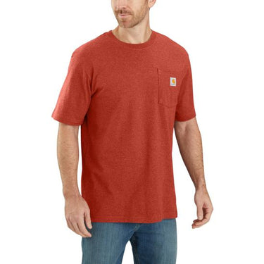 Carhartt Loose Fit Heavyweight Short-Sleeve Pocket T-Shirt (Chili Pepper Heather) Size L