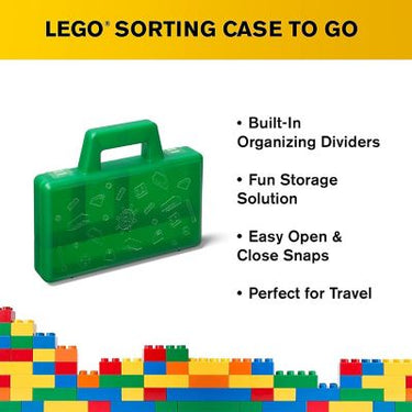 LEGO® Sorting Box to-Go Travel Case with Organizing Dividers Green