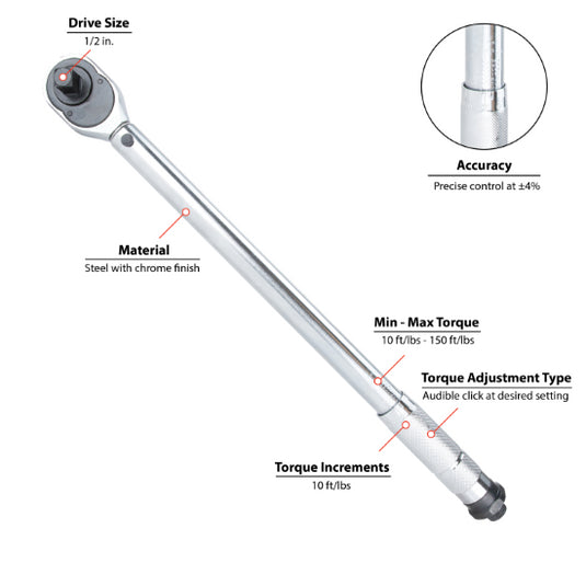1/2 in. Dr. Click Torque Wrench