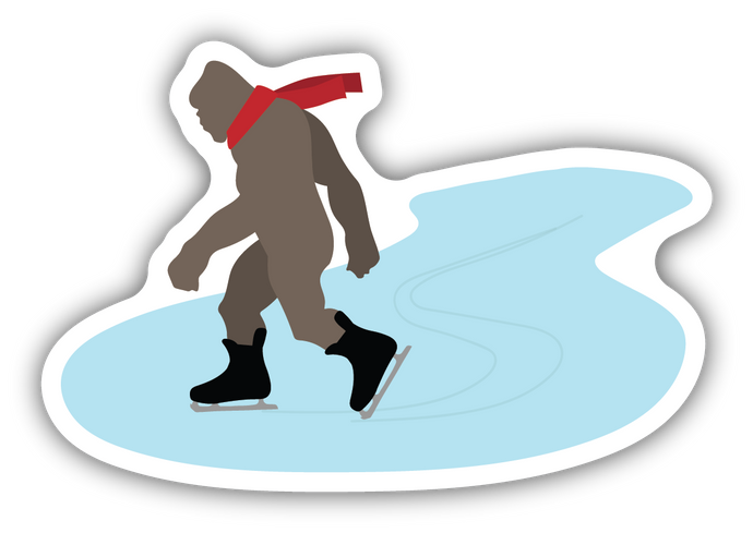 SKATING SASQUATCH LARGE STICKER