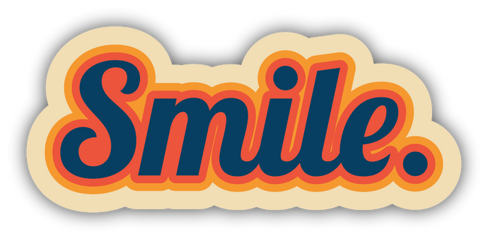 SMILE TYPOGRAPHY LARGE STICKER