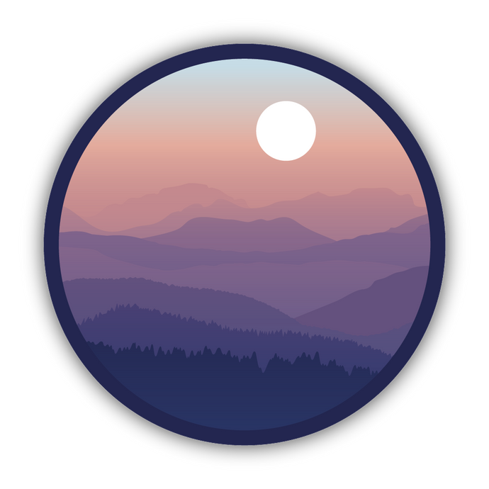 SUNSET MTN RANGE LG STICKER