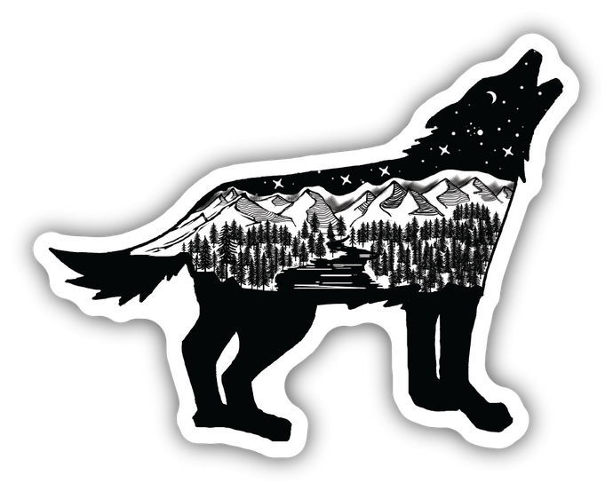 WOLF SCENE LARGE STICKER