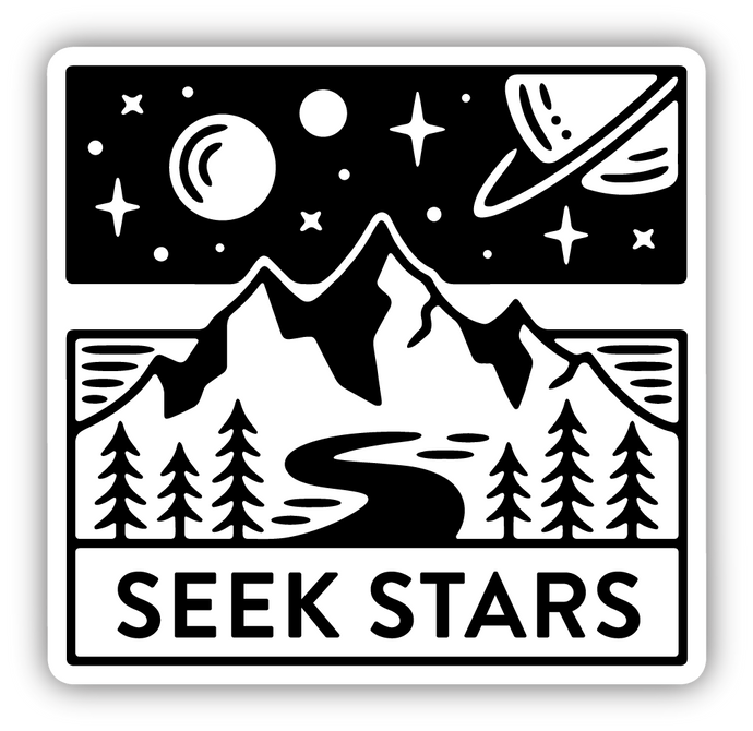 SEEK STARS SPACE MTN LG STICKER