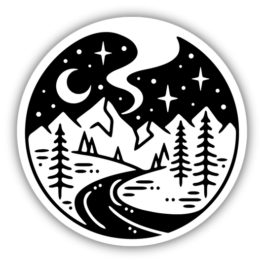 STARRY NIGHT RIVER LARGE STICKER