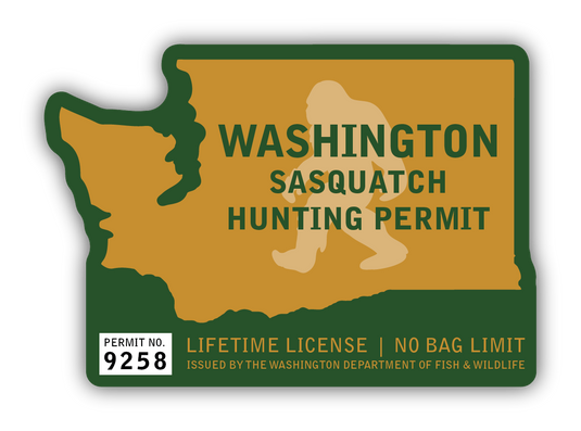 WA SASQUATCH PERMIT STICKER