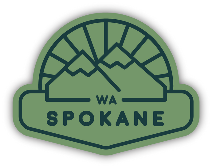 SPOKANE MT. GREEN  LG STICKER