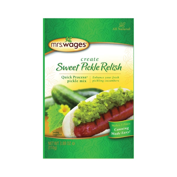 Mrs. Wages Sweet Pickle Relish, 3.9 oz Pouch