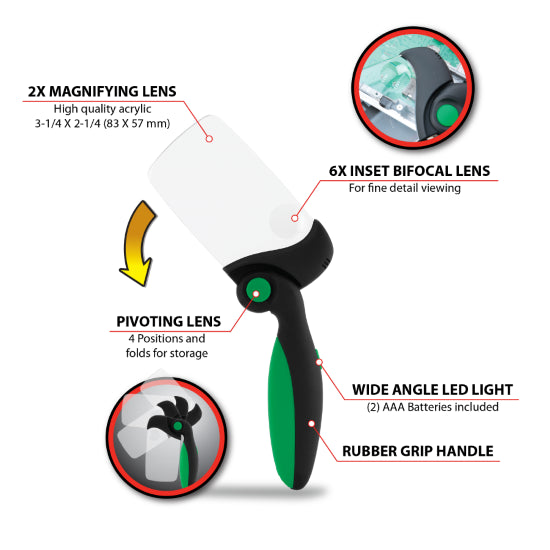 LED Magnifier Bifocal Lens