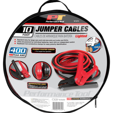 10 ft. 4GA Lighted Jumper Cables