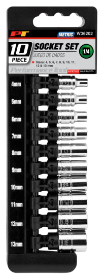 10 pc. 1/4 in. Dr. 6pt Metric Socket Set