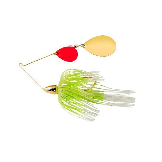 War Eagle Gold Frame Tandem Colorado Spinnerbait-White Chartreuse RK-1/2 oz