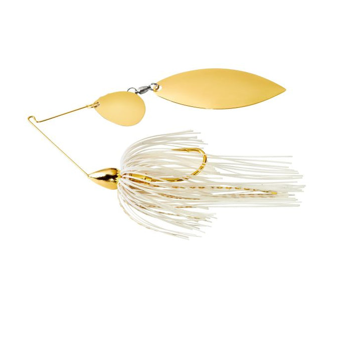 War Eagle Gold Frame Tandem Willow Spinnerbait-White Gold-3/8 oz