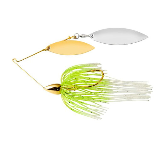 War Eagle Gold Frame Double Willow Spinnerbait-White Chartreuse-3/8 oz