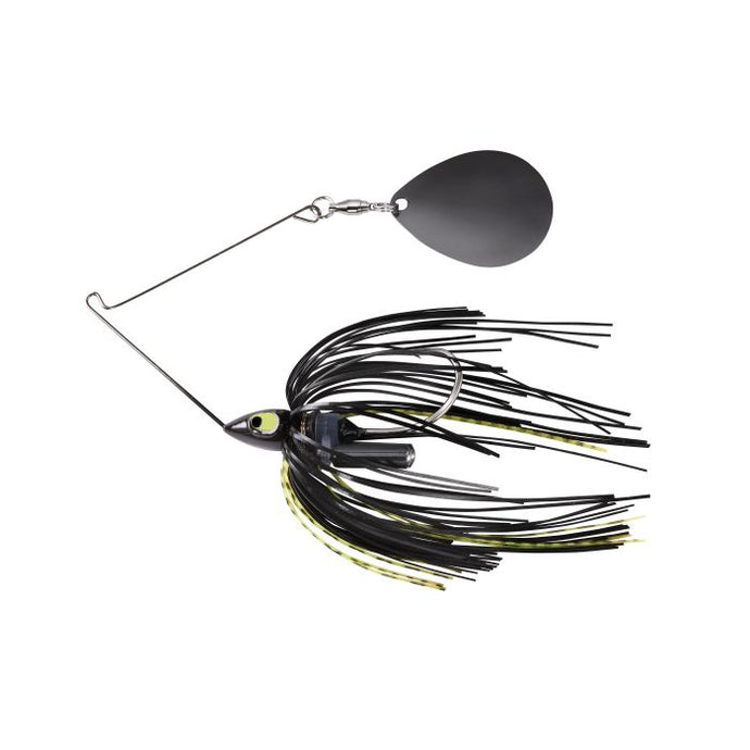 War Eagle Night Time Painted Head Single Colorado, Black Nickel Spinnerbait -Black Chartreuse-1/2 oz