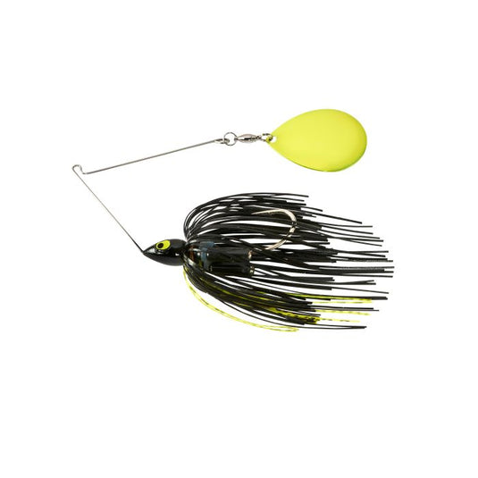 War Eagle Night Time Painted Head Single Colorado Spinnerbait -Black Chartreuse-1/2 oz